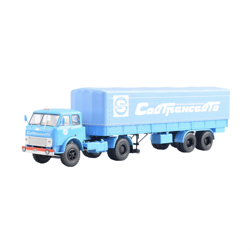 StartScaleModels Soviet Minsk Heavy Tractor Maz-5429 with Trailer Maz-5205 1:43 Truck Pre-built Model