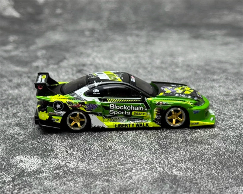 1:64 Nissan LB-Super Silhouette S15 Silvia #555 V2 Formula Drift Japan 2024 Green MINIGT DIECAST Model
