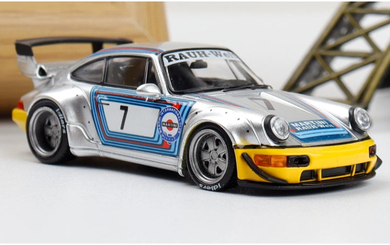 1:64 Porsche RWB 964 Martini Silver SW Wide body modification Limited 500 pcs DIECAST Car Model