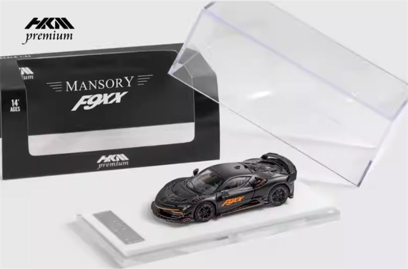 HKM Premium Mansory modified version Ferrari SF90 F9XX supercar Black hardtop Limited Edition 1:64 Car Pre-built Airliner Model Display view8