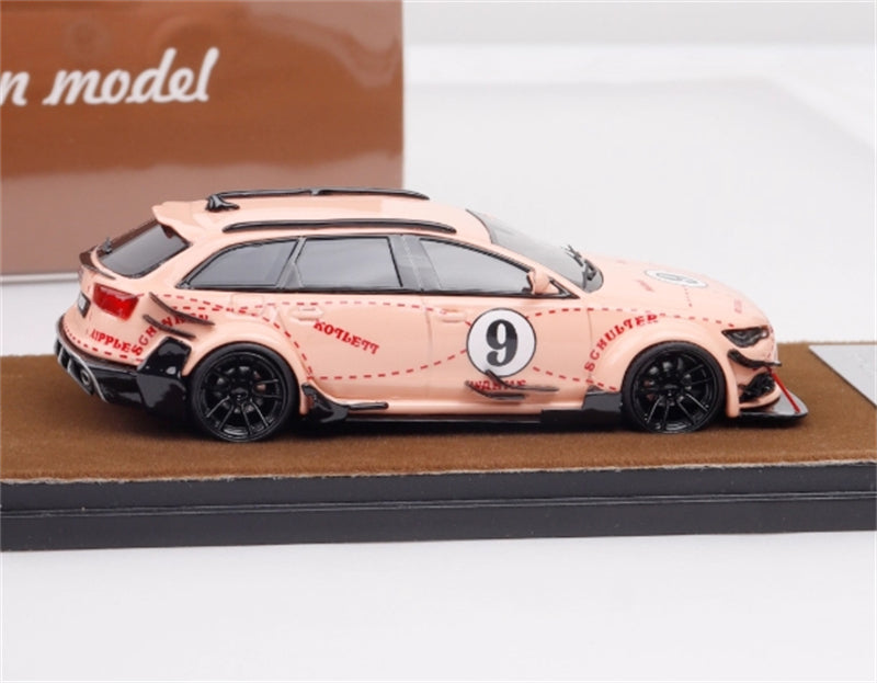 1:64 Audi RS6 Avant C7 wagon DTM Pink QIDIAN MODEL Resin Limited Edition 199pcs ONLY Model