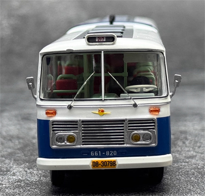 AUTO-GLIMPSE Shanghai Bus SK661 articulated trolley bus Royal Blue 217 Road Low rated version (flat peak type) 1974-1988 1:64 Bus Pre-built Model view6
