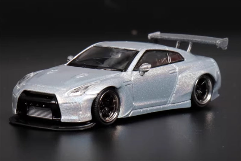 DOT Nissan GT-R R35 Pandem Rocket Bunny Magic Colour white 1:64 Car Pre-built Model