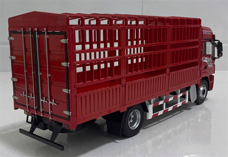 SHACMAN Delong L5000 Fence Type Container Truck Red 1:24 Truck Pre-built Model