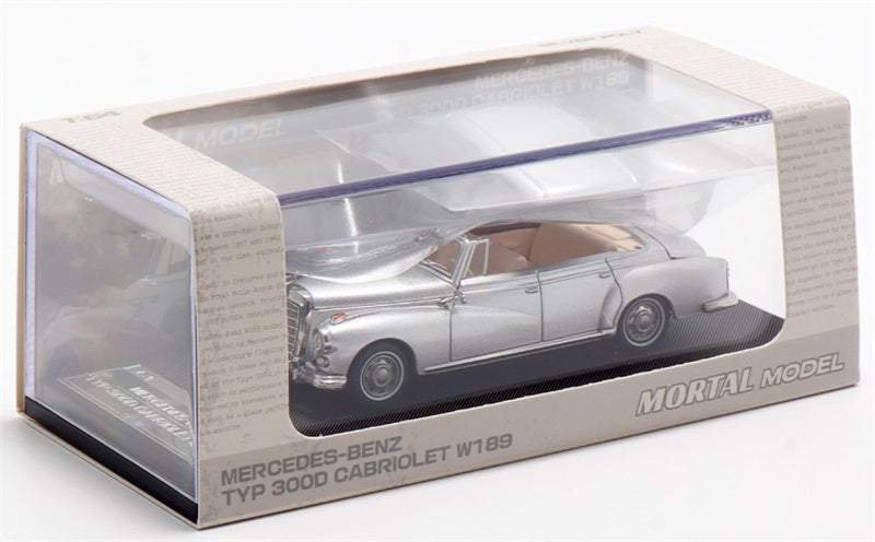 Mortal Mercedes Benz TYP 300D Cabriolet W189 Limited Edition 499PCS ONLY silver 1:64 Car Pre-built Model view11
