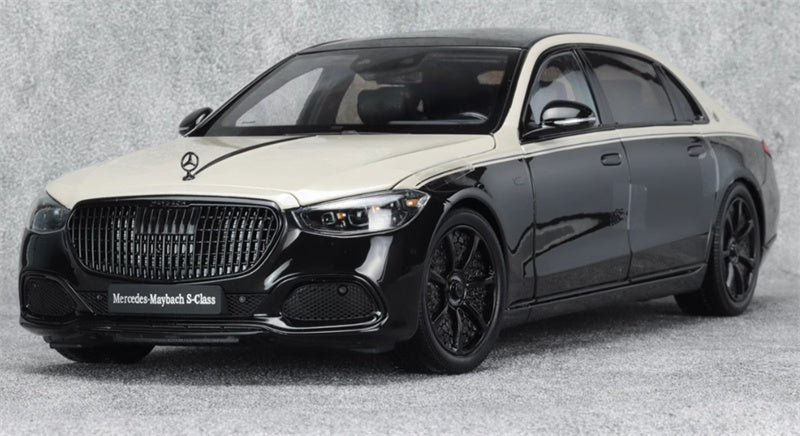 Almost Real Mercedes Maybach S-Class S680 Dark Night Series Haosha Silver/Agate Black 1:18 Car Pre-built Model view1