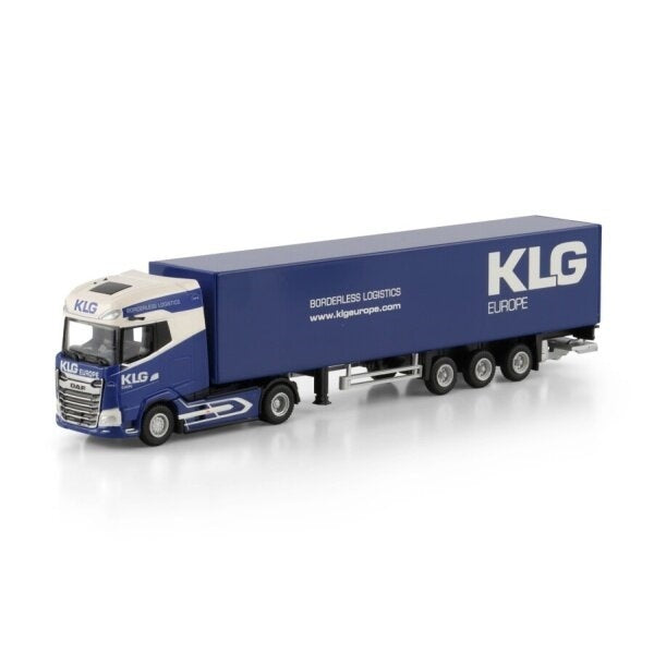 1:87 DAF KLG EUROPE XG + MY25 4X2 BOX TRAILER 3 AXLE WSI DIECAST Model