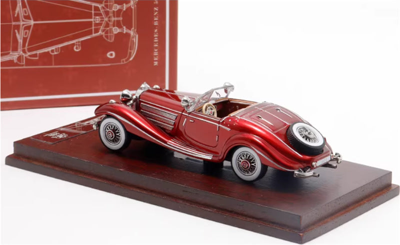 Liberty 64 Mercedes Benz 500K Classic Vintage Car Bordeaux red - with top cover 1:64 Car Pre-built Airliner Model Display view2