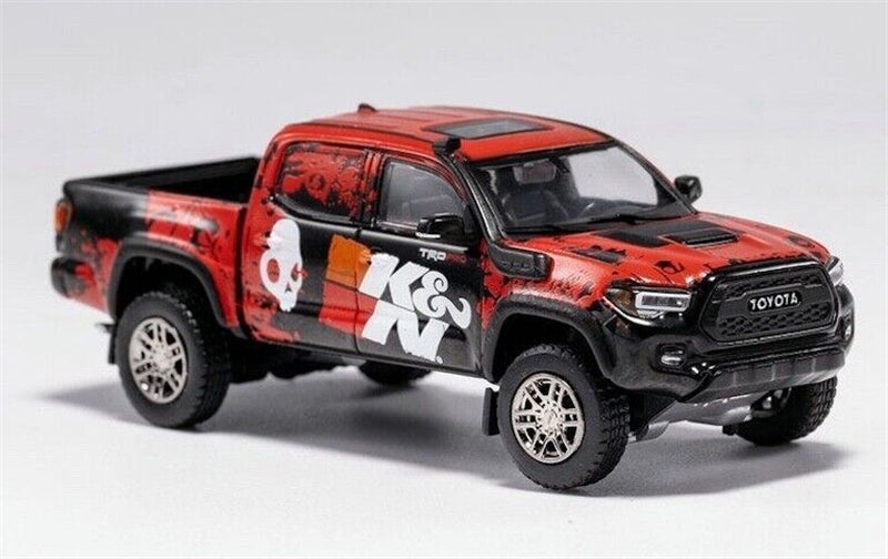 GCD TOYOTA Tacoma TRD PRO Pickup K&N Red Black LHD 1:64 Truck Pre-built Model view2