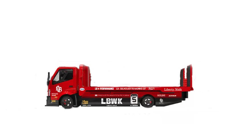 1:64 Hino H300 Liberty Walk Black/Red #5 TOP LUX DIECAST Model
