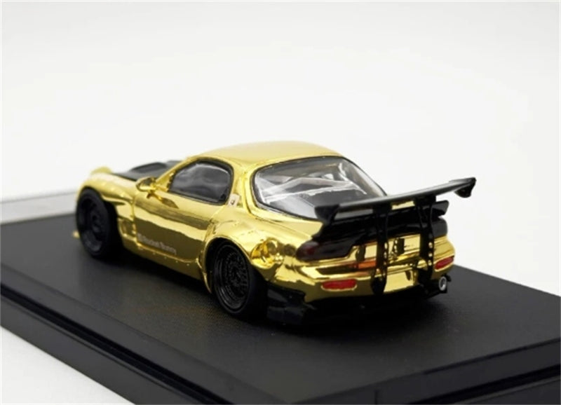 1:64 Mazda RX-7 Rocket Bunny Chrome Gold Master DIECAST Limited Edition 799pcs ONLY Model