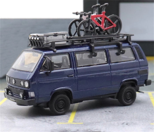 Master VW T3 Magway van Blue with accessories 1:64 Car Pre-built Model view1