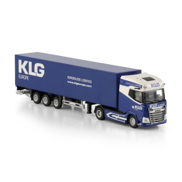 1:87 DAF KLG EUROPE XG + MY25 4X2 BOX TRAILER 3 AXLE WSI DIECAST Model