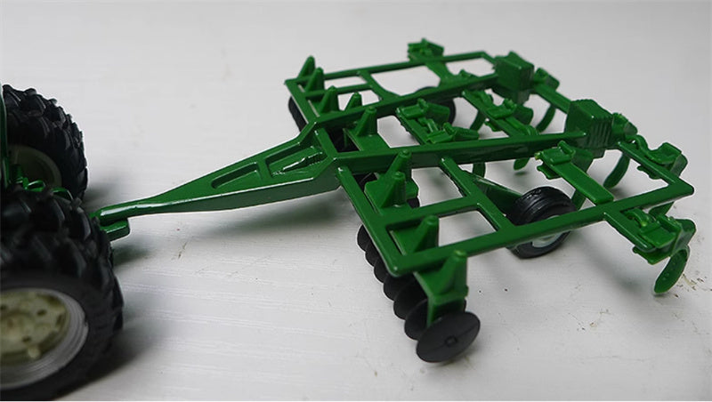 ERTL Oliver 2655 W/ Mulch Ripper 8-Wheel Twisted Waist Tractor Plow Set Emerald Green 1:64 Truck Pre-built Model