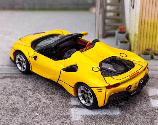 Solo Model Ferrari SF90 supercar Golden convertible limited edition 1:64 Car Pre-built Airliner Model Display view2