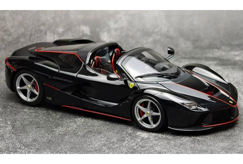1:18 Ferrari LaFerrari  Black w/ red stripes- Silver Wheel BBR MODELS convertible version DIECAST Model