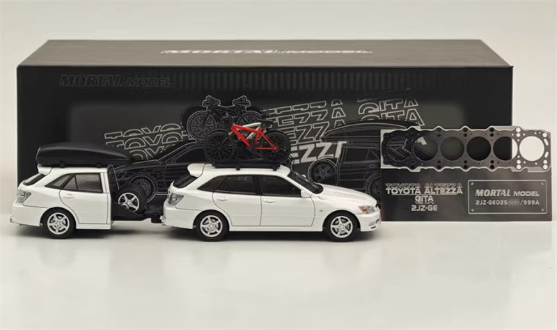 Mortal TOYOTA ALTEZZA GITA IS200 Exhibition HEC Limited White - Set Limited Edition 1:64 Car Pre-built Model view4