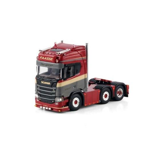 1:50 SCANIA FAASSE TRANSPORT R Highline CR20H 6X2 WSI  Red DIECAST Model