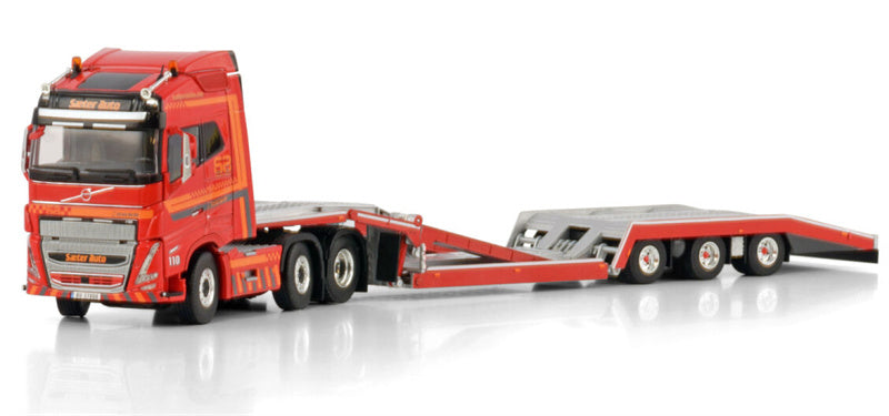 WSI  VOLVO FH5 GLOBETROTTER 6X2 TWIN STEER TRUCK TRANSPORTER - 3 AXLE SATER AUTO FGM Trailers 1:50 Truck Pre-built Model