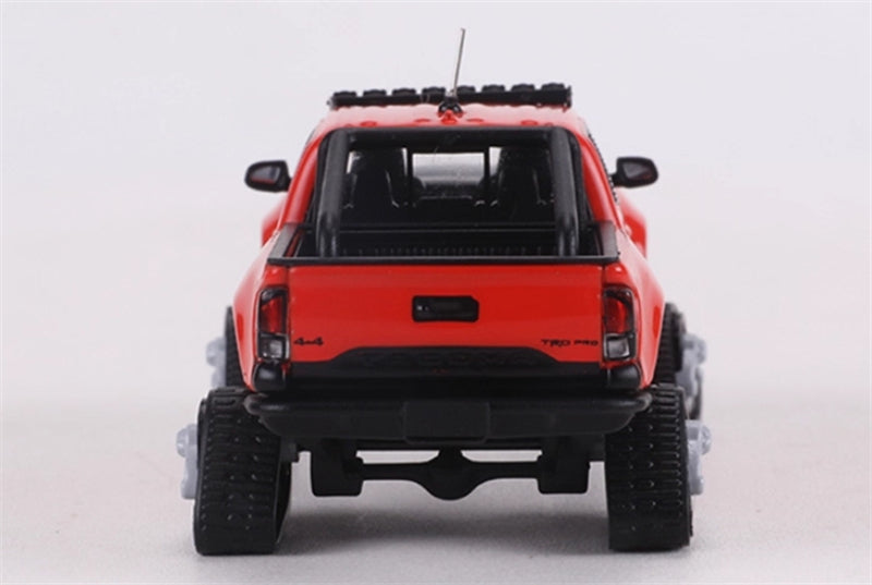 GCD Toyota Tacoma Snow Edition with tank track Orange Red LHD 1:64 Truck Pre-built Model view7