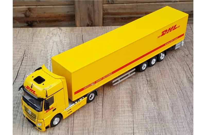 Mercedes ACTROS Shipping Container Truck DHL coating 1:50 Truck Pre-built Airliner Model Display view4