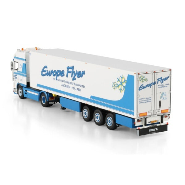 1:50 DAF EUROPE FLYER 95XF CAB 4X2 REEFER TRAILER 3 AXLE WSI   Diecast Model