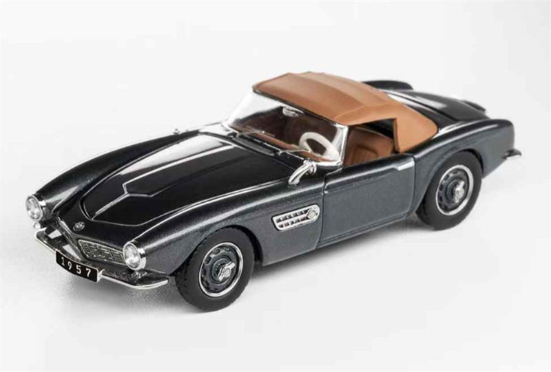 GFCC BMW 507 Roadster Retro Car 1957 Grey Convertible Softtop 1:64 car Pre-built Model view1