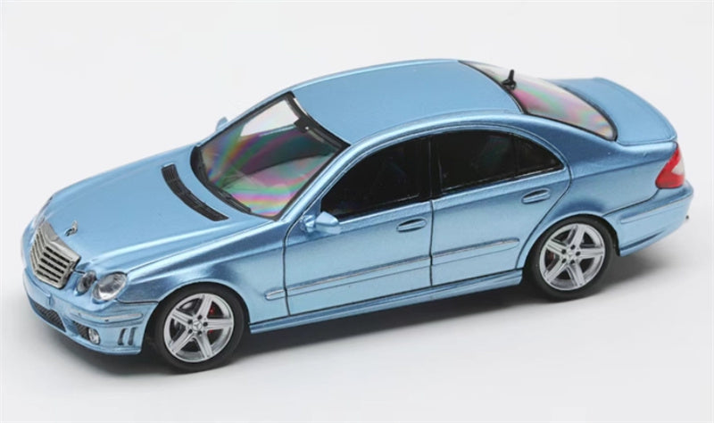 KING MODEL Classic Four-Eyed Mercedes-Benz E63 AMG W211 ice blue Limited Edition 599PCS ONLY 1:64 Car Pre-built Model view7
