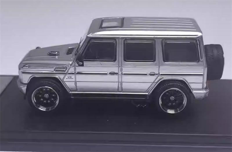 LeManFang Mercedes Benz G63 spare tire modification Limited Edition 499PCS ONLY silver 1:64 Truck Pre-built Model view3