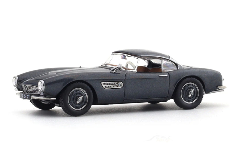 GFCC BMW 507 Roadster Retro Car 1957 Grey Convertible hardtop 1:64 car Pre-built Model view5