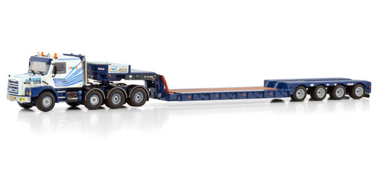 WSI  SCANIA 3 SERIES TORPEDO 8X4 EURO LOW LOADER - 4 AXLE Van Wijgerden Transport 1:50 Truck Pre-built Model