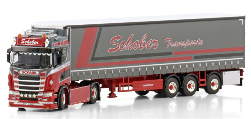 WSI  SCANIA S NORMAL CS20N 4X2 CURTAINSIDE TRAILER - 3 AXLE Schober 1:50 DIECAST Truck Lorry