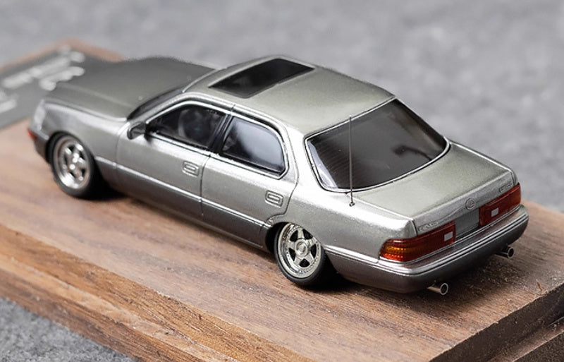 Fine works 64 Lexus LS400 Silver w/ gray skirt edge Low lying wheels Limited Edition 500PCS ONLY 1:64 Car Pre-built Model view7