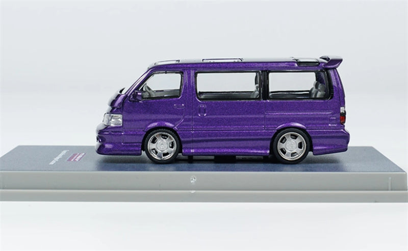 Tarmac Works Toyota Hiace Wagon Custom Purple 1:64 Car Pre-built Model view9