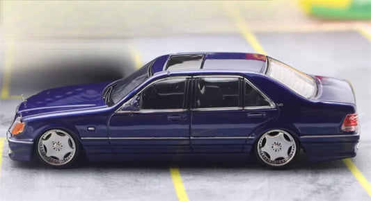 SW Mercedes Benz S600 W140 Blue Limited Edition 499PCS ONLY 1:64 car Pre-built Model view2