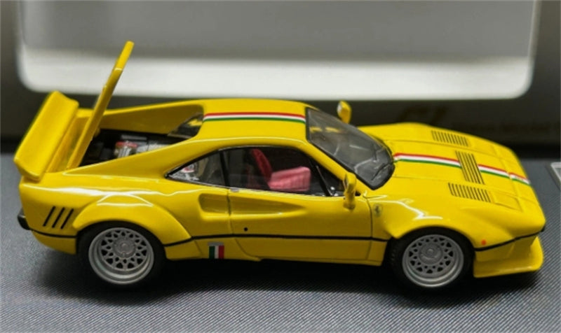 Hone Model Ferrari 288 GTO Yellow w/ Stripe Widebody 1:64 car Pre-built Model view5