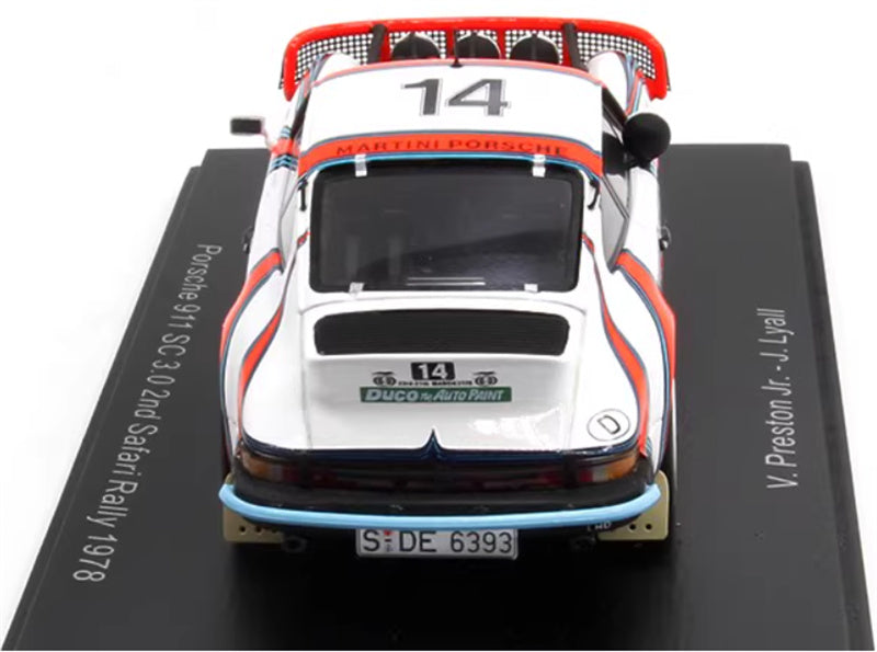 Spark Porsche 911 SC 3.0 #14 2nd Safari Rally 1978 V.Preston Jr.-J.Lyall 1:43 Car Pre-built Model view7