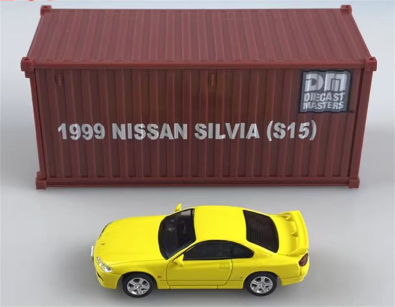 CATERPILLAR NISSAN SILVIA S15 car yellow left-hand drive 1:64 Car Pre-built Model