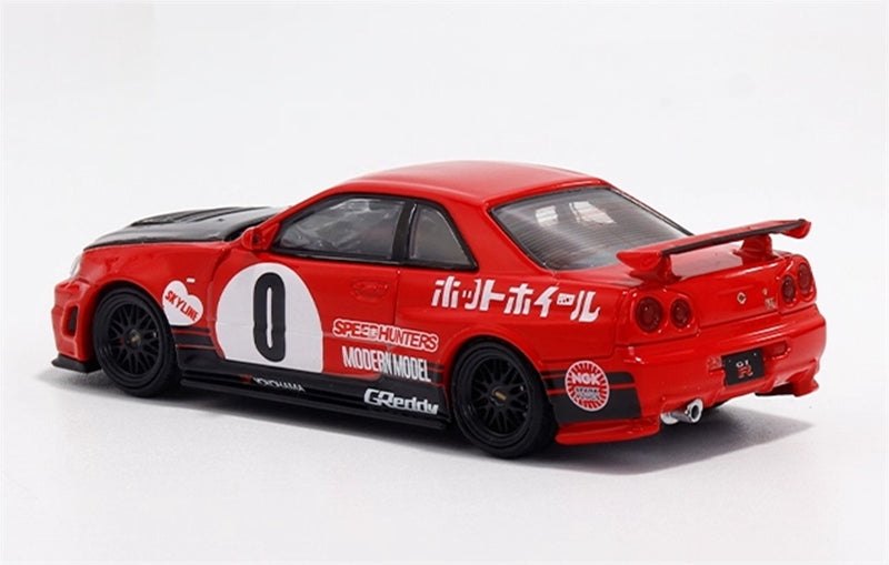 TimeMicro Nissan Skyline GTR34 Red #0 Regular Version Limited Edition 999PCS ONLY 1:64 car Pre-built Model view7