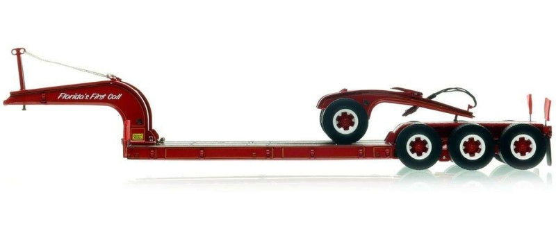 1:50 Talbert  1960s 60-Ton Cableneck Lowbed w/ Single-Axle Dolly Heavy Haul Replicas  Red Diecast Model