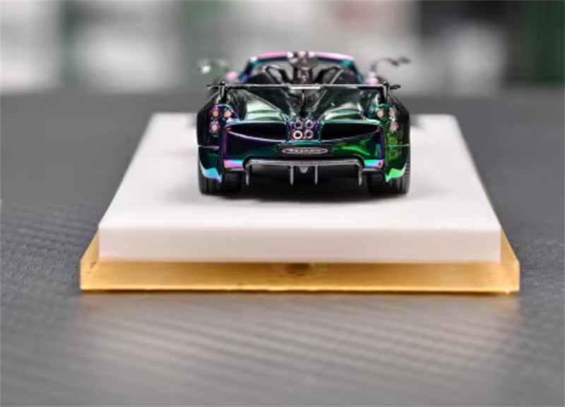 HH Model Pagani Huayra Tricolore Hidden Electroplating Color Change - Convertible Edition 1:64 Car Pre-built Model view8