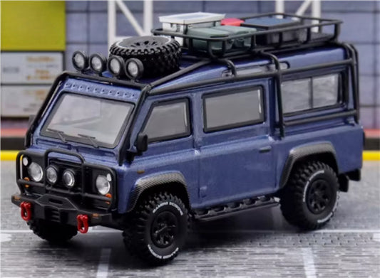 Master Land Rover Defender Van Blue with accessories 1:64 Car Pre-built Airliner Model Display view1