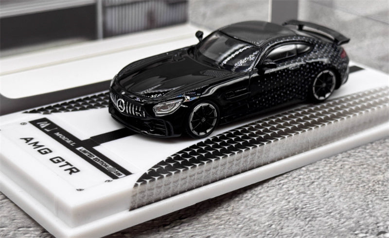 MJ Model 2017 Mercedes AMG GTR C190 First Generation Supercar Starry Black Limited Edition 599PCS Only 1:64 Car Pre-built Airliner Model Display view1