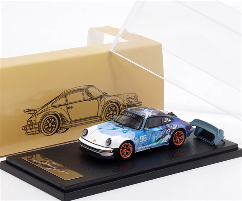 Leixin Porsche Singer Turbo Study 930 Mecha Blue 1:64 Car Pre-built Model view6