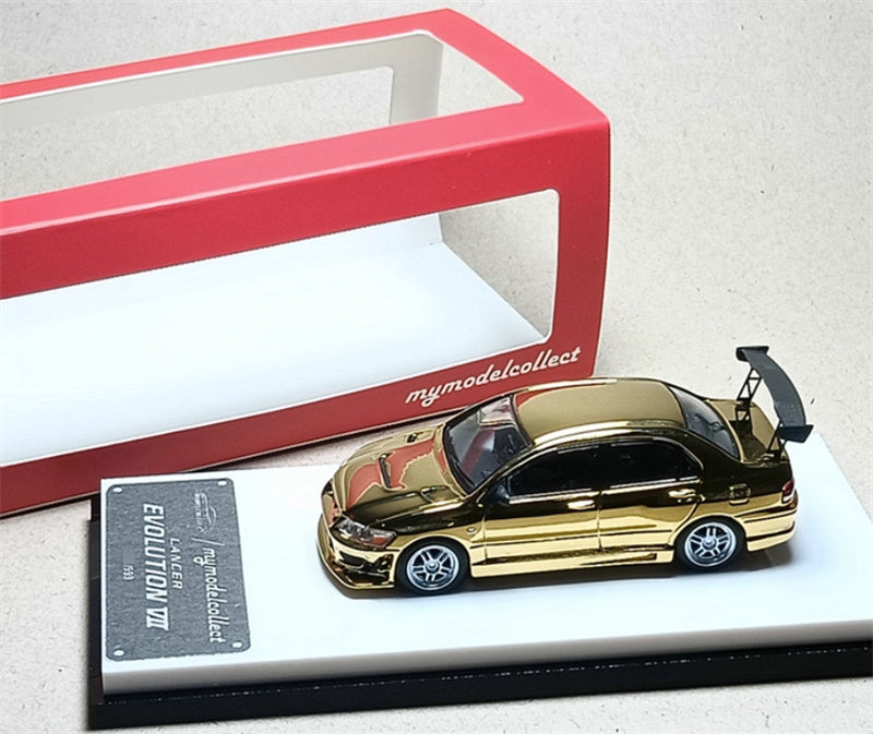 mymodelcollect Mitsubishi Lancer Evolution EVO VII four door sports car Limited Edition 999PCS ONLY gold plating 1:64 Car Pre-built Model view7