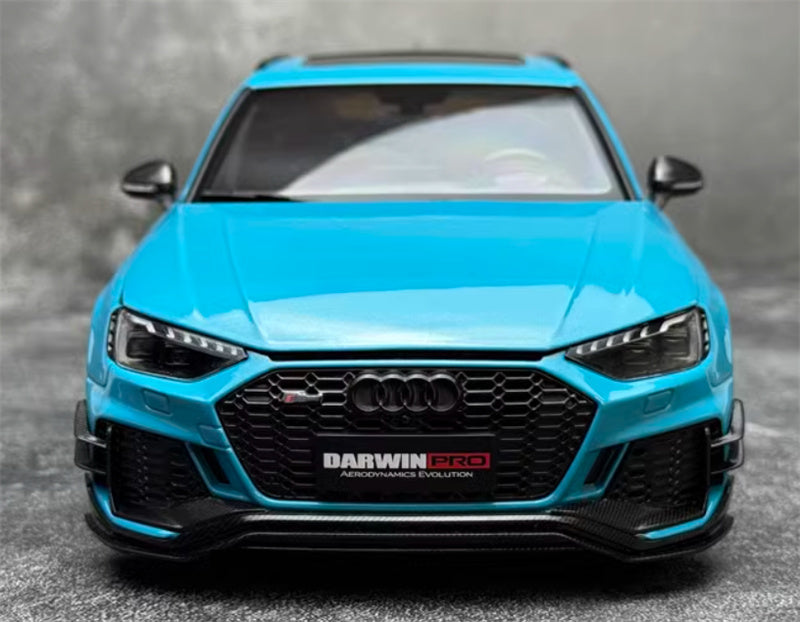 Kiloworks AUDI RS4 Avant Darwin Pro Flowing Blue 1:18 Car Pre-built Model