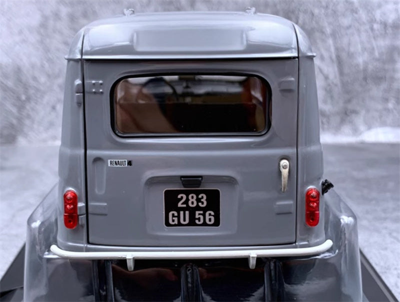 NOREV Renault 4 Fourgonnette Pickup 1965 Grey fully open 1:18 Car Pre-built Model view7