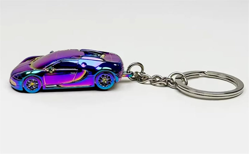 1:87 Bugatti   Electroplating discoloration purple  SEEKER  DIECAST Keychain Model