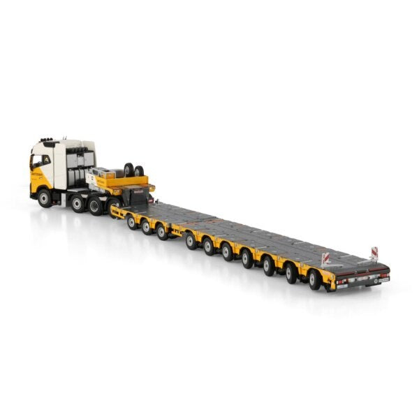 1:50 VOLVO AERTSSEN FH5 8X4 MANOOVR W/ 3 AXLE DOLLY 7 AXLE WSI Diecast Model
