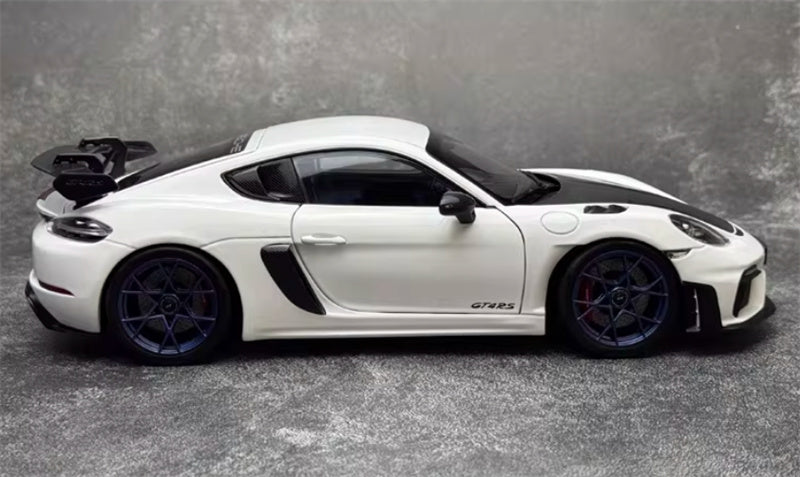 1:18 PORSCHE Cayman GT4 RS 2024 White carbon cover  Norev Hard top Tail Wing Edition DIECAST Car Model